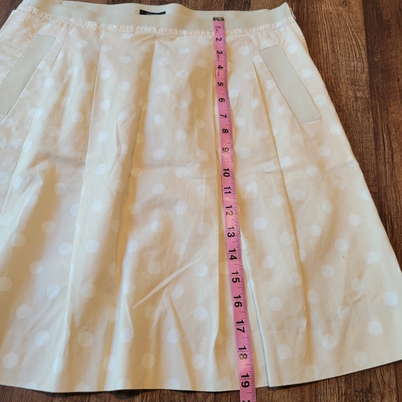J.Crew Light Tan White Polka Dot A-line Skirt - Picture 8 of 8